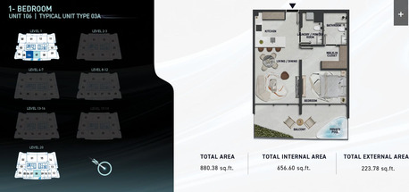 Dubai, Real Estate For Sale, AED 1,  1 BR,  880 Sq. Feet,  Hadley Heights 2, 1Bedroom 880.38 Sq.ft. With Balcony Pool.