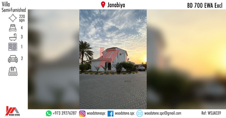 Janabiya, Villas, BHD 700,  220 Sq. Meter,  Semi-furnished 4 Bedroom Villa, Janabiya - BD 700 Excl WSJA039