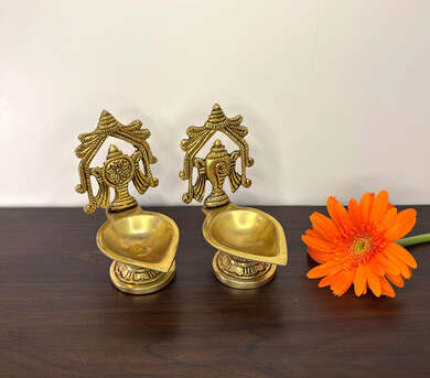 New Delhi, Household Items, INR 895,  Buy Elegant Brass Diyas For Pooja & Home Decor &ndash; Yathashilpam