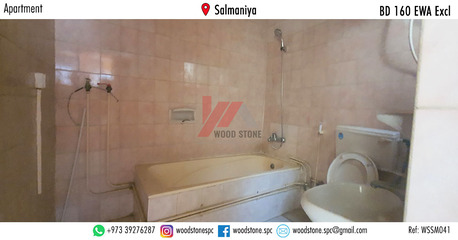 Salmaniya, Apartments/Houses, BHD 160/month,  2 BR,  90 Sq. Meter,  Unfurnished 2 Bedroom Apartment, Salmaniya - BD 160 Excl WSSM041