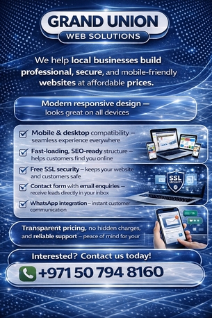 Dubai, Web Design & Development, Grand Union Web Solutions In The UAE