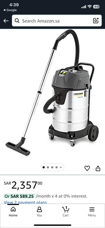 Riyadh, Machinery, SAR 1300,  New Karcher Dry Wet Vaccum Cleaner 70 Liter
