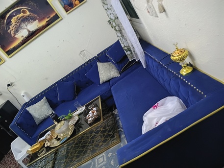 Jubail, Furniture, SAR 500,  I Wnat Want To Sell Good Excellent Condition Blue Velvet  Sofa Set