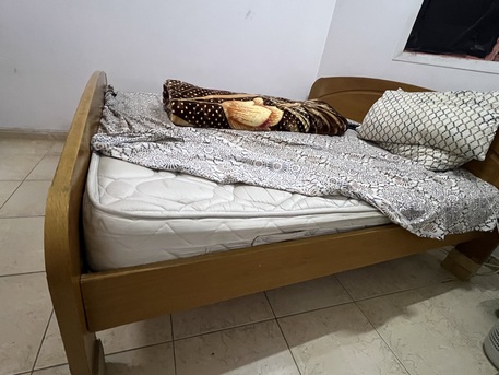 Riyadh, Furniture, SAR 300,  Ikea King Size Bed With Spring Mattress (20cm) Thick