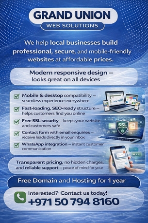 Dubai, Web Design & Development, Grand Union Web Solutions