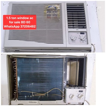 Manama, Air Conditioners, BHD 60,  ✅️ Energy Saver 1.5 Ton Window Ac For Sale In Good Condition With Fixing