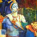Radha Krishna Abstract Canvas Painting
