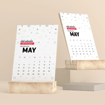 Bangalore, Printing, Desk Calendar With Wooden Stand