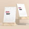 Desk Calendar With Wooden Stand