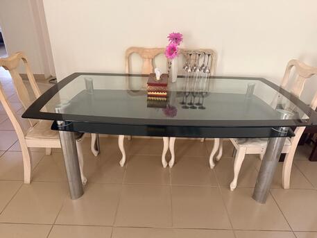 West Riffa, Furniture, BHD 40,  Good Condition Glass Dining Table With 6 Chairs At Cheap Price