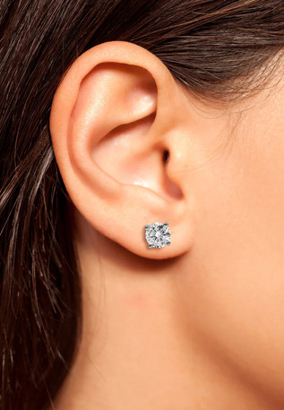 London, Jewelry, GBP 1750,  3ct Round Diamond Stud Earrings | Luxury Large Brilliant Studs