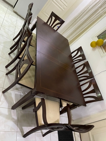 Jeddah, Furniture, SAR 3800,  8 Seater Dining Table With 8 Chairs From Home Center