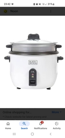 Dammam, Appliances, SAR 50,  Black & Decker Rice Cooker 2.8 Ltr