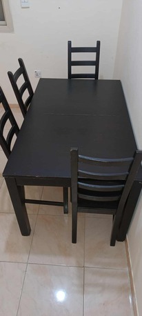 Mushrefah, Furniture, SAR 300,  Ikea Expandable Dining Table With 5 Chairs