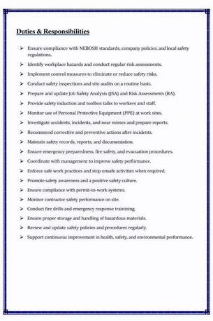 Jeddah, Job Seekers, SAFETY OFFICEIER/SUPERVISOR