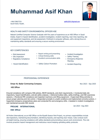 Riyadh, Job Seekers, HSE OFFICER