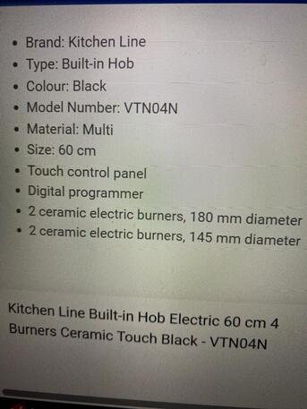 Makkah, Appliances, SAR 550,  Built-in Electric Hob On Kitchen Countertop