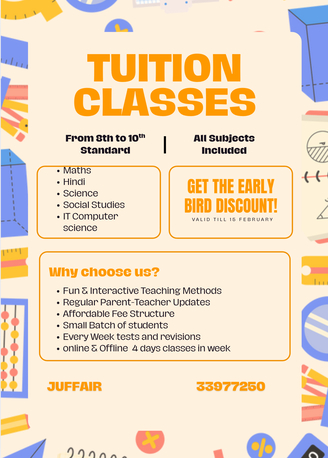 Manama, Lessons Offered, Maths Science Hindi Physics Chemistry Computer IT Tuition Grades 8 To 12