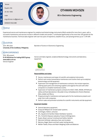 Riyadh, Job Seekers, Electronics And Medical Equipment Engineer