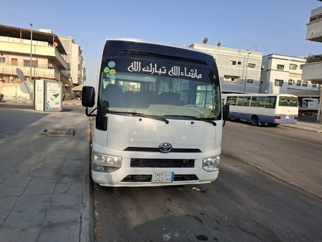 Al Thuqbah, Logistics, Toyota Coaster Bus Model 2019 Transportation For Pick And Drop