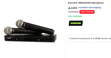 Olaya, Musical Instruments, SAR 2300,  SHURE DUAL WIRELESS MICS