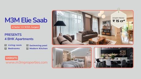 Gurgaon, Real Estate For Sale, INR 15000000,  2 BR,  M3M Elie Saab Sector 111 Gurgaon | Contemporary Dream Homes