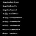 Logistics Coordinator , Import Export ,logistics Operations, Logistics Officer