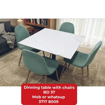 Manama, Furniture, BHD 37,  🌍Dinning Table With 4 Chairs In Good Condition For Sale With Delivery