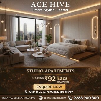 Noida, Shops, INR 9200000,  770 Sq. Feet,  Ace Hive &ndash; A New Era Of Fully Furnished Studio Living