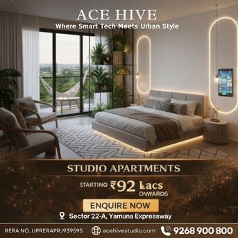 Noida, Shops, INR 9200000,  770 Sq. Feet,  Ace Hive &ndash; A New Era Of Fully Furnished Studio Living