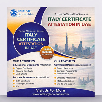 Dubai, Legal, Italy Certificate Attestation In Dubai, UAE