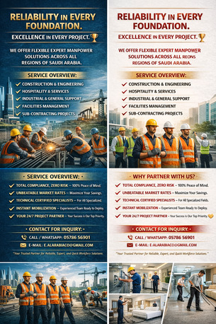 Riyadh, Construction, SKILLED MANPOWER SUPPLY FOR CONSTRUCTION, MEP & FACILITIES MANAGEMENT