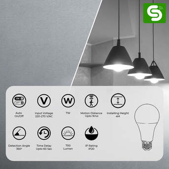 Noida, Electronics, INR 500,  Best Motion Sensor Bulb Auto ON/OFF For Residential Use In 2026