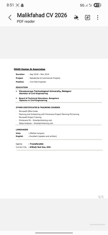 Riyadh, Job Seekers, Applying For The Post Of Planning Engineer With Transferable Iqaama And Immediately Availa