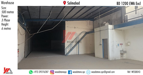 Salmabad, Warehouses, BHD 1200,  500 Sq. Meter,  Warehouse, Salmabad - BD 1200 Excl WSSB043