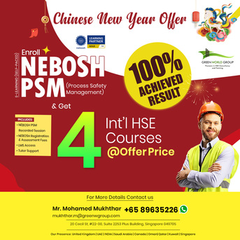 Singapore, Lessons Offered, NEBOSH PSM Course In Singapore | NEBOSH Training