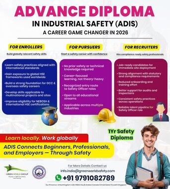 Hyderabad, Lessons Offered, Why Choose An Advanced Diploma In Industrial Safety (ADIS) For A Strong Safety Career?