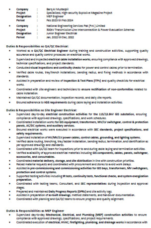 Riyadh, Job Seekers, Electrical Engineer | QA/QC | MEP | Site Engineer