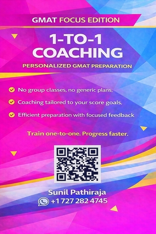 Riyadh, Lessons Offered, GMAT Focus Edition &ndash; Personal 1-to-1 Coaching With Sunil Pathiraja