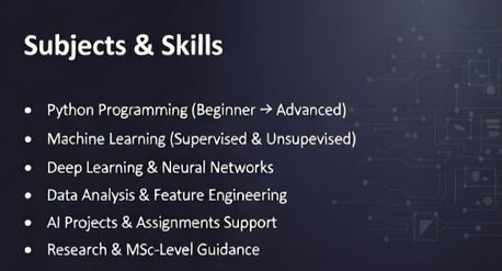 Dammam, Education, Artificial Intelligence Tutor (Python | ML | Deep Learning)