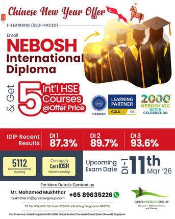 Singapore, Lessons Offered, NEBOSH IDIP Training In Singapore | Online Safety Courses