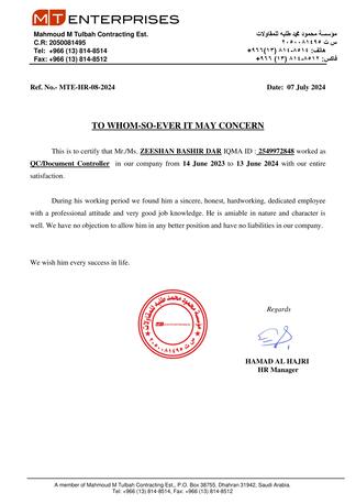 Al Malaz, Job Seekers, Document Controller With 9 Years Of Experience.