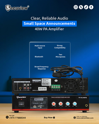 Doha, Electronics, QAR 425,  Secuview 40W Public Address Amplifier For Small Spaces