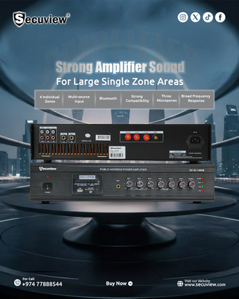 Doha, Electronics, QAR 1200,  Secuview 480W PA System Amplifier With 1 Zone