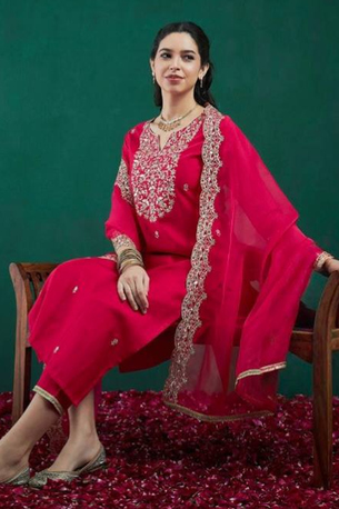 London, Clothing & Accessories, GBP 45,  Embroidered Chanderi Silk Pink Eid Salwar Kameez With Dupatta