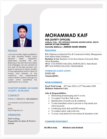 Jeddah, Job Seekers, Safety Officer