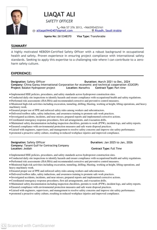 Riyadh, Job Seekers, Safety Officer