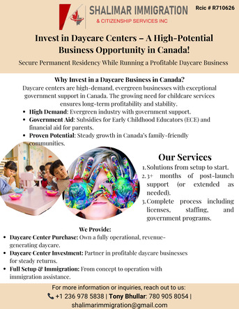 Toronto, Business Partners, Stable Daycare Center Business Investment Opportunity In Canada