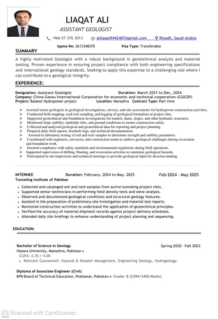 Riyadh, Job Seekers, Assistant Geologist