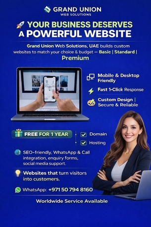 Dubai, Web Design & Development, Web Design And Development Services Worldwide By Grand Union Web Solutions, UAE